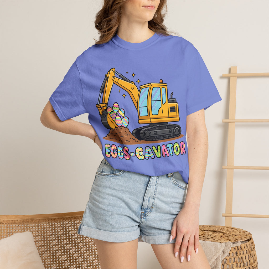 Eggs-Cavator Big Digger Shirt, Easter Excavator Tee, Construction Easter Shirt, Kids Easter Gift