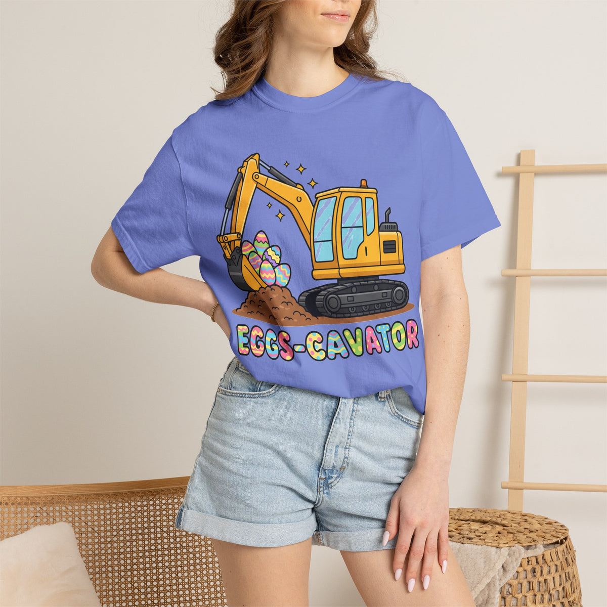Eggs-Cavator Big Digger Shirt, Easter Excavator Tee, Construction Easter Shirt, Kids Easter Gift
