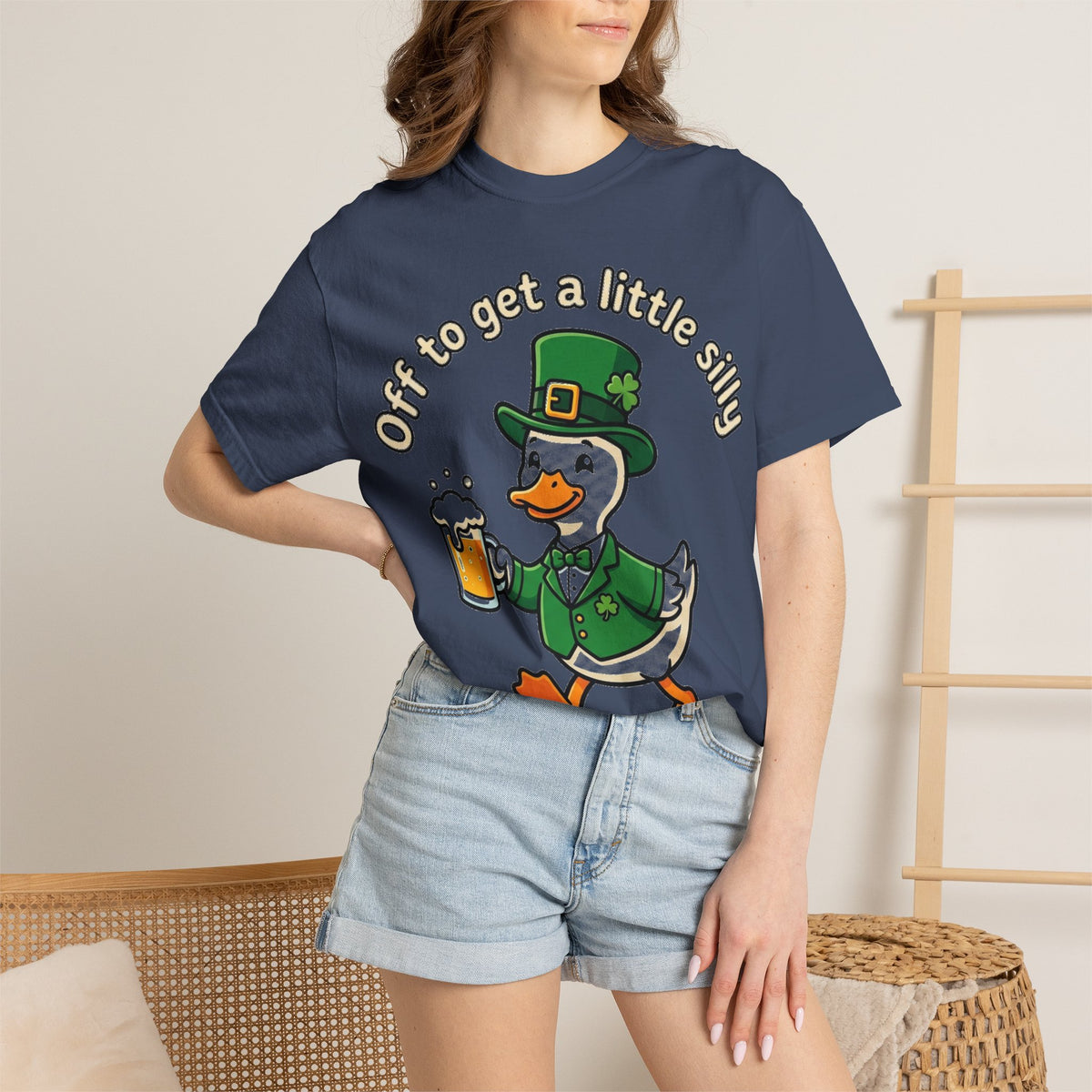 Off To Get A Little Silly Bold Shirt, Leprechaun Duck Beer Tee, Funny St Patricks Day Shirt, Irish Gift