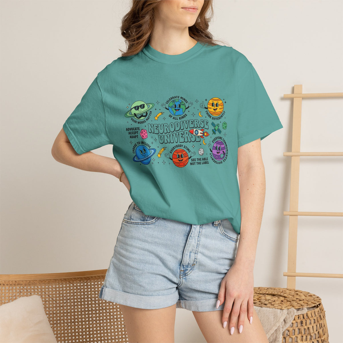 Neurodiverse Universe Wide Shirt, Autism Acceptance Planets Tee, Inclusion Teacher Shirt, SPED Gift