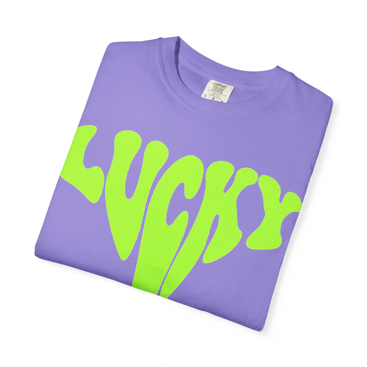 Lucky Drip Shirt, Neon Psychedelic Lettering Tee, Trippy St Patricks Day Shirt, Rave Gift