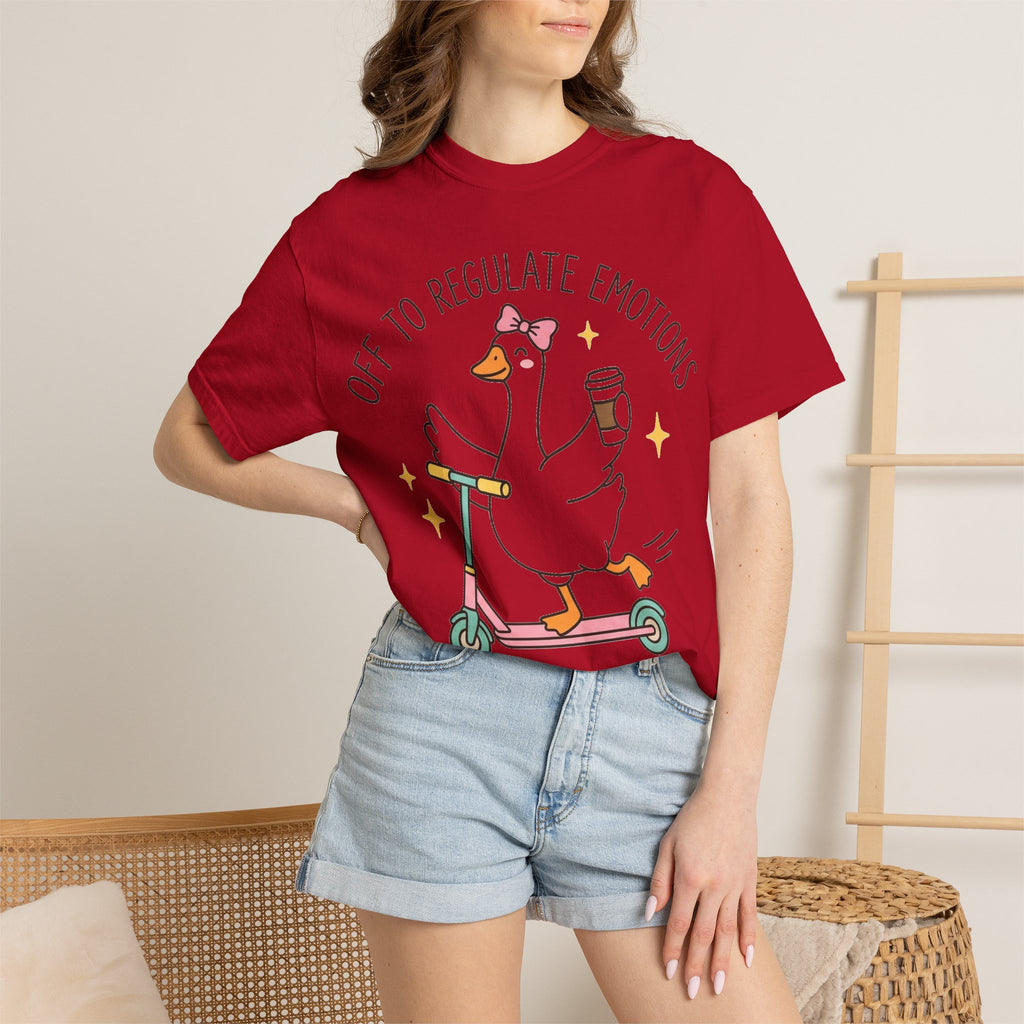 Off To Regulate Emotions Shirt, Funny Therapy Goose Scooter Tee, Mental Health Humor Shirt, Therapist Gift