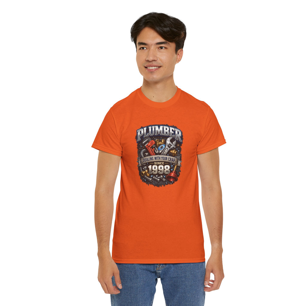 Plumber Since 1998 T-Shirt – “Dealing With Your Crap” Vintage Tool Graphic Tee