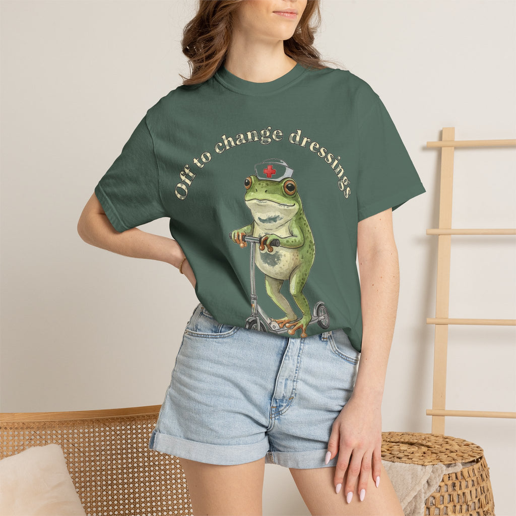 Off To Change Dressings Shirt, Funny Nurse Frog Scooter Tee, Wound Care Nurse Shirt, RN Gift