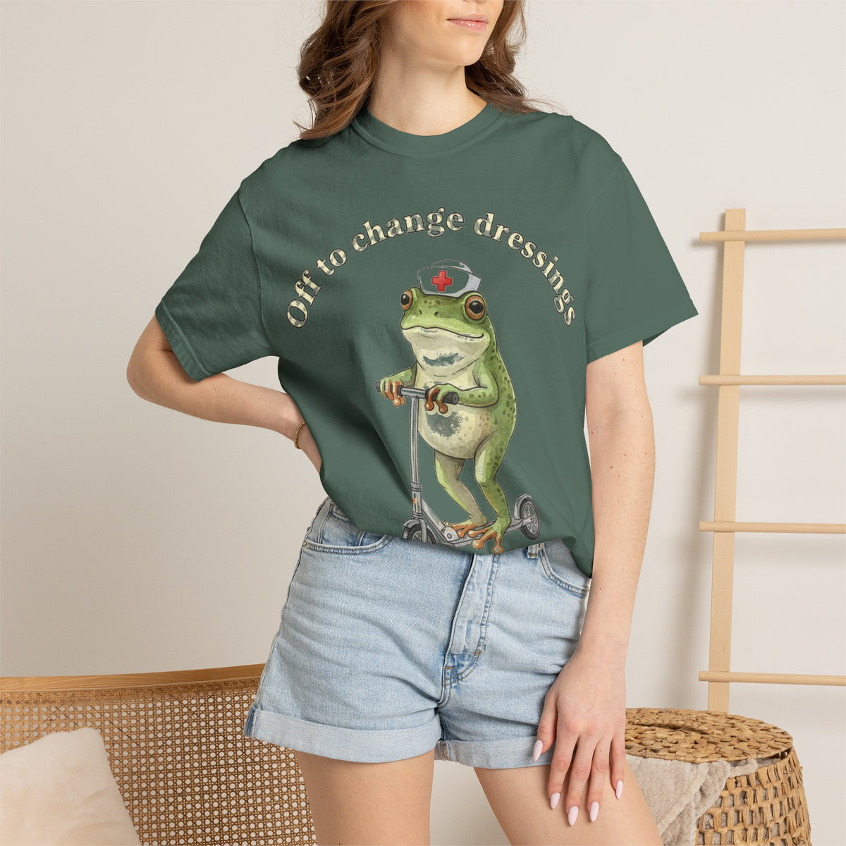 Off To Change Dressings Shirt, Funny Nurse Frog Scooter Tee, Wound Care Nurse Shirt, RN Gift