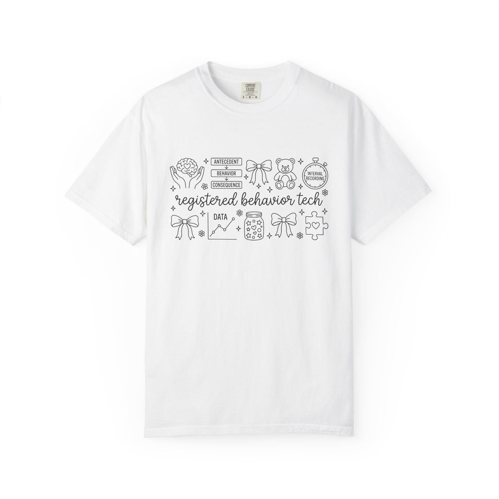 Registered Behavior Tech Shirt, RBT Doodle Collage Tee, ABA Therapist Shirt, Behavior Technician Gift