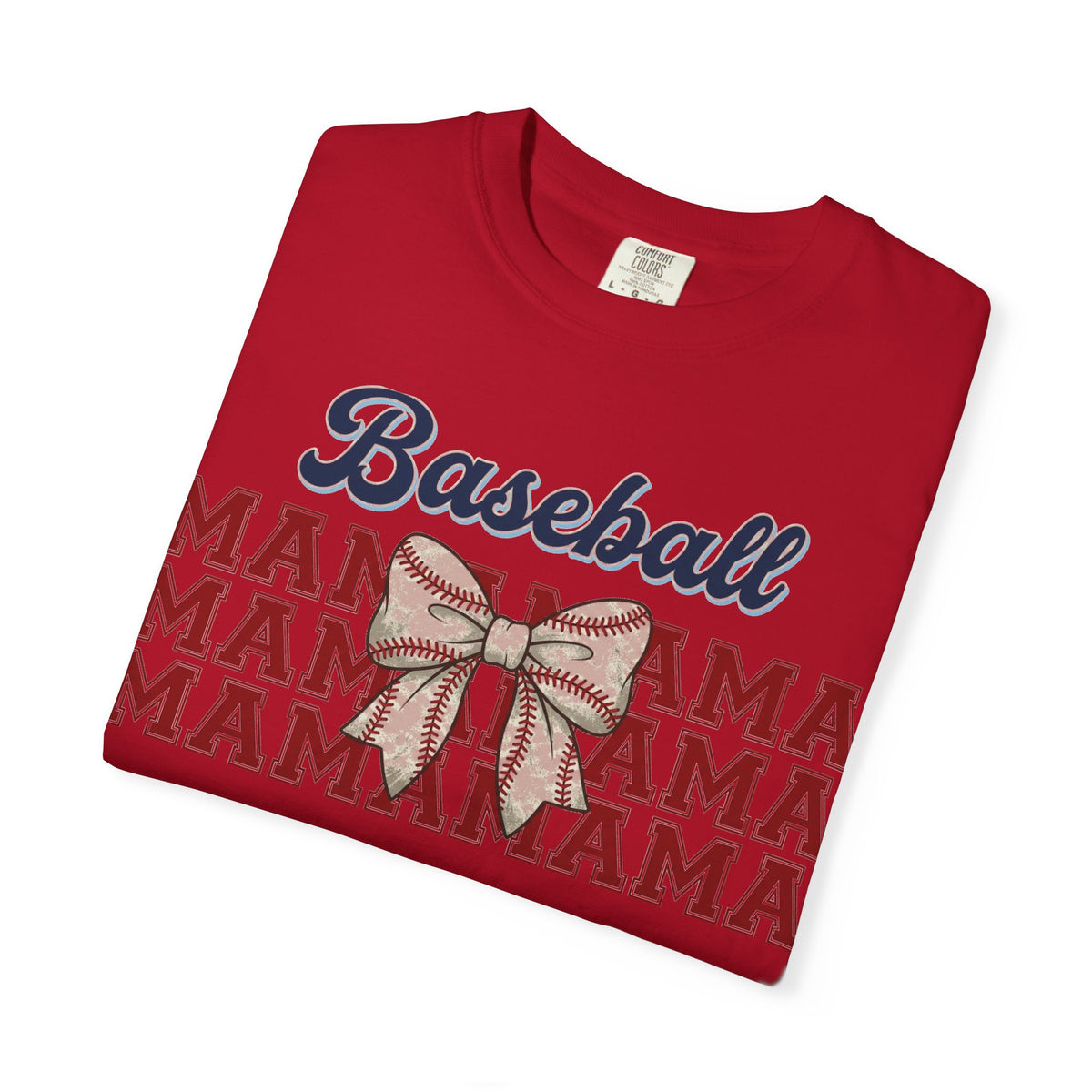 Baseball Mama Shirt, Stacked Varsity Mama Tee, Baseball Bow Mom Shirt, Game Day Baseball Mom Gift