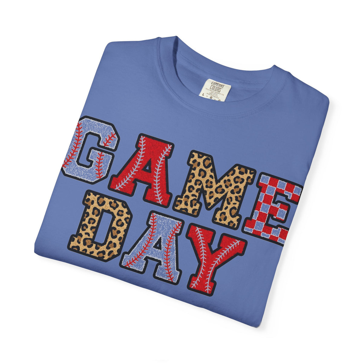 Game Day Varsity Patch Shirt, Baseball Leopard Letter Tee, Sports Mom Shirt, Baseball Mom Gift