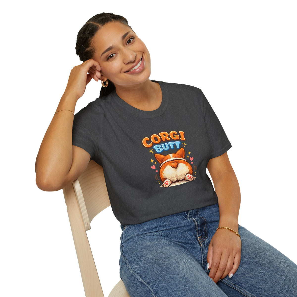 Corgi Butt T-Shirt — Cute Corgi Rear Graphic Tee for Dog Lovers