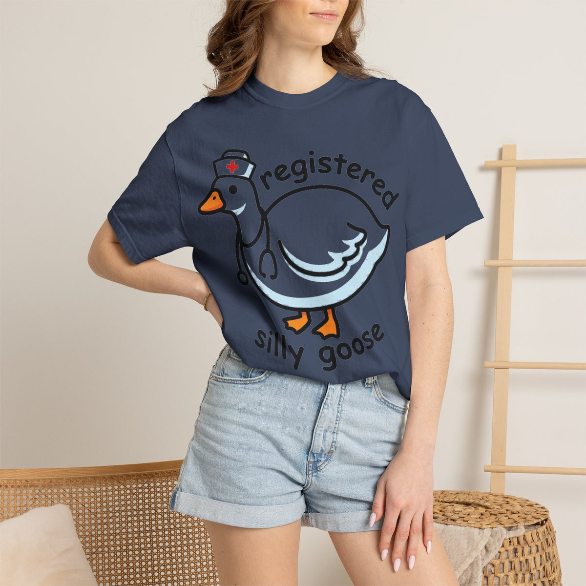 Registered Silly Goose Wide Shirt, Long Neck Nurse Goose Tee, Funny Nurse Shirt, RN Gift
