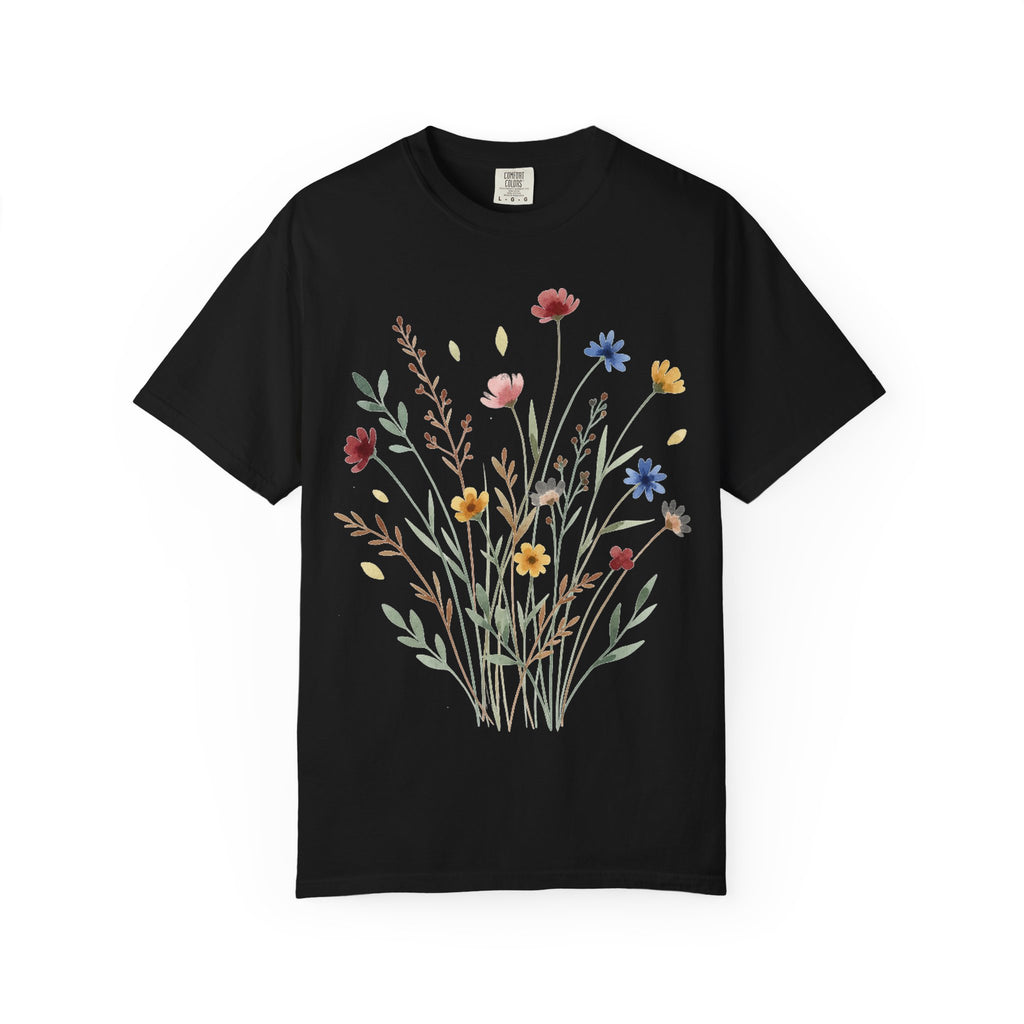 Watercolor Wildflower Bouquet Shirt, Painted Meadow Flowers Tee, Cottagecore Botanical Shirt, Garden Lover Gift