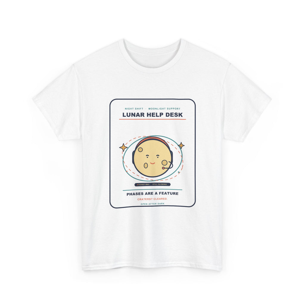 Lunar Help Desk Tee — Phases Are a Feature | Funny Moon Shirt