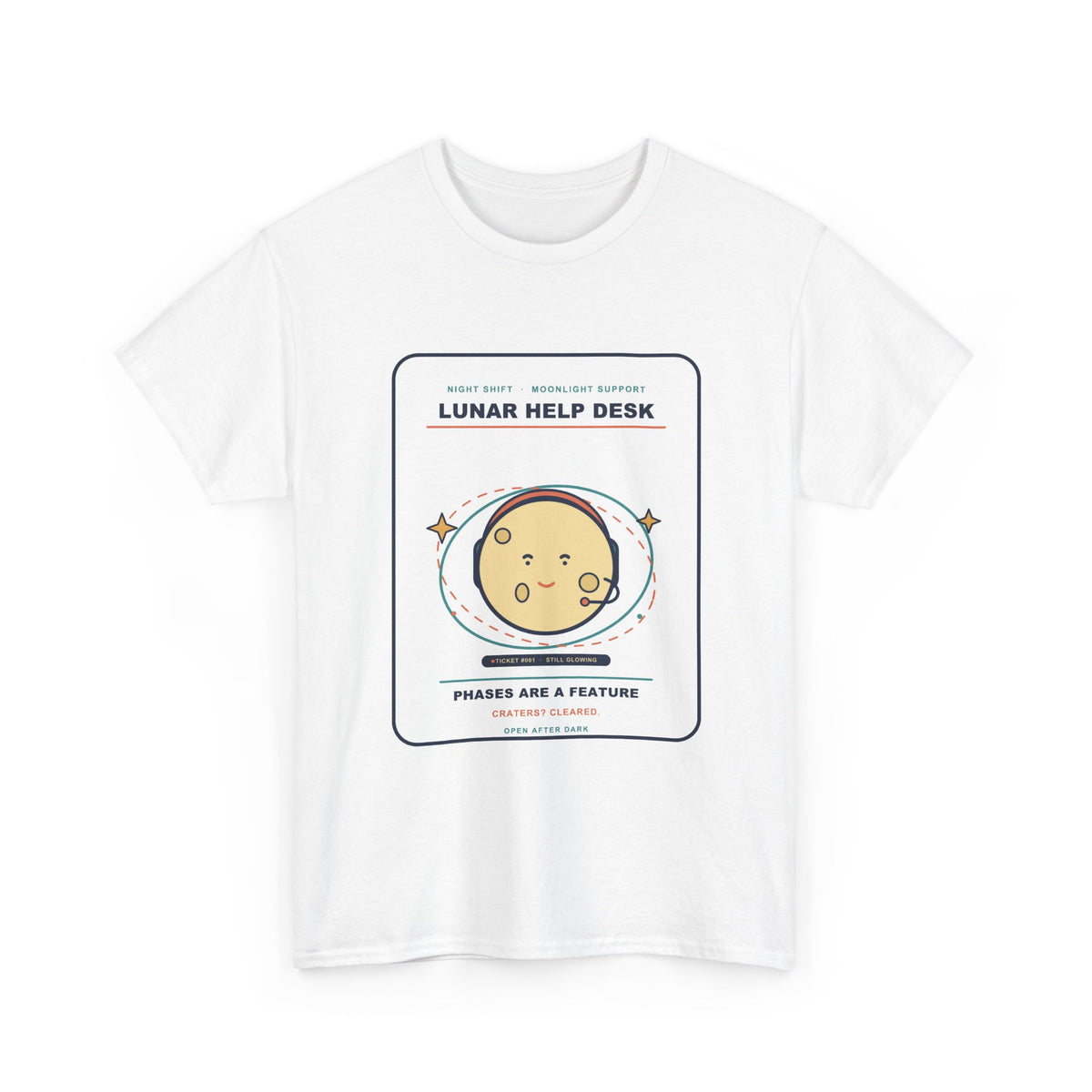 Lunar Help Desk Tee — Phases Are a Feature | Funny Moon Shirt