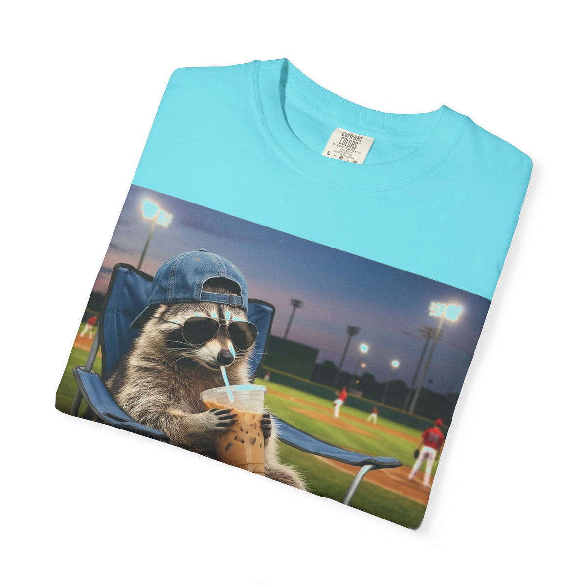 I Live Here Now Baseball Raccoon Shirt, Funny Sports Parent Tee, Iced Coffee Raccoon Shirt, Baseball Mom Gift