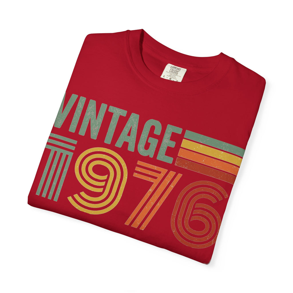 Vintage 1976 Wide Shirt, Retro Striped Birth Year Tee, 50th Birthday Shirt, 1976 Gift
