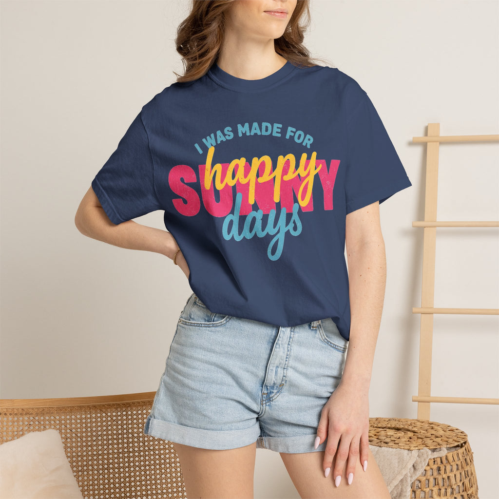 I Was Made For Happy Sunny Days Pastel Shirt, Soft Retro Summer Tee, Beach Vacation Shirt, Summer Gift