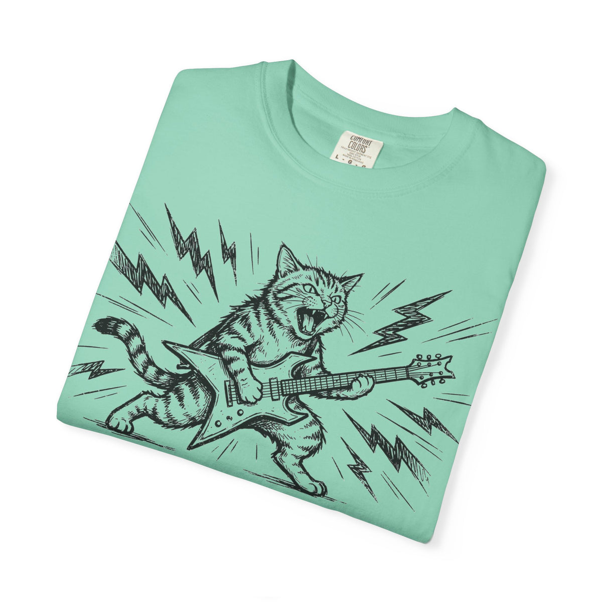 Rock Star Cat Shirt, Electric Guitar Cat Tee, Funny Heavy Metal Cat Shirt, Cat Lover Gift