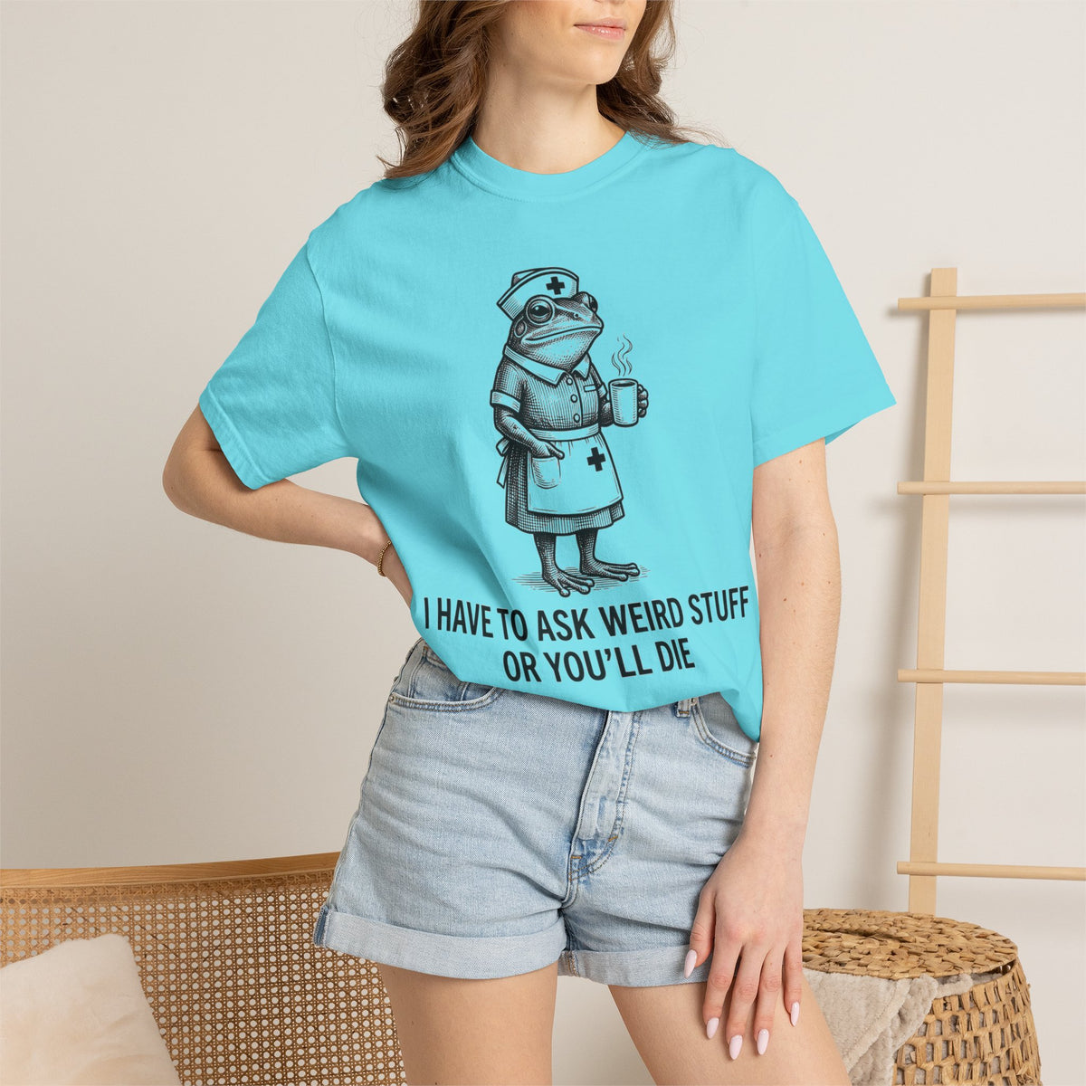 I Have To Ask Weird Stuff Or You'll Die Coffee Shirt, Funny Nurse Frog Tee, Sarcastic Triage Shirt, RN Gift