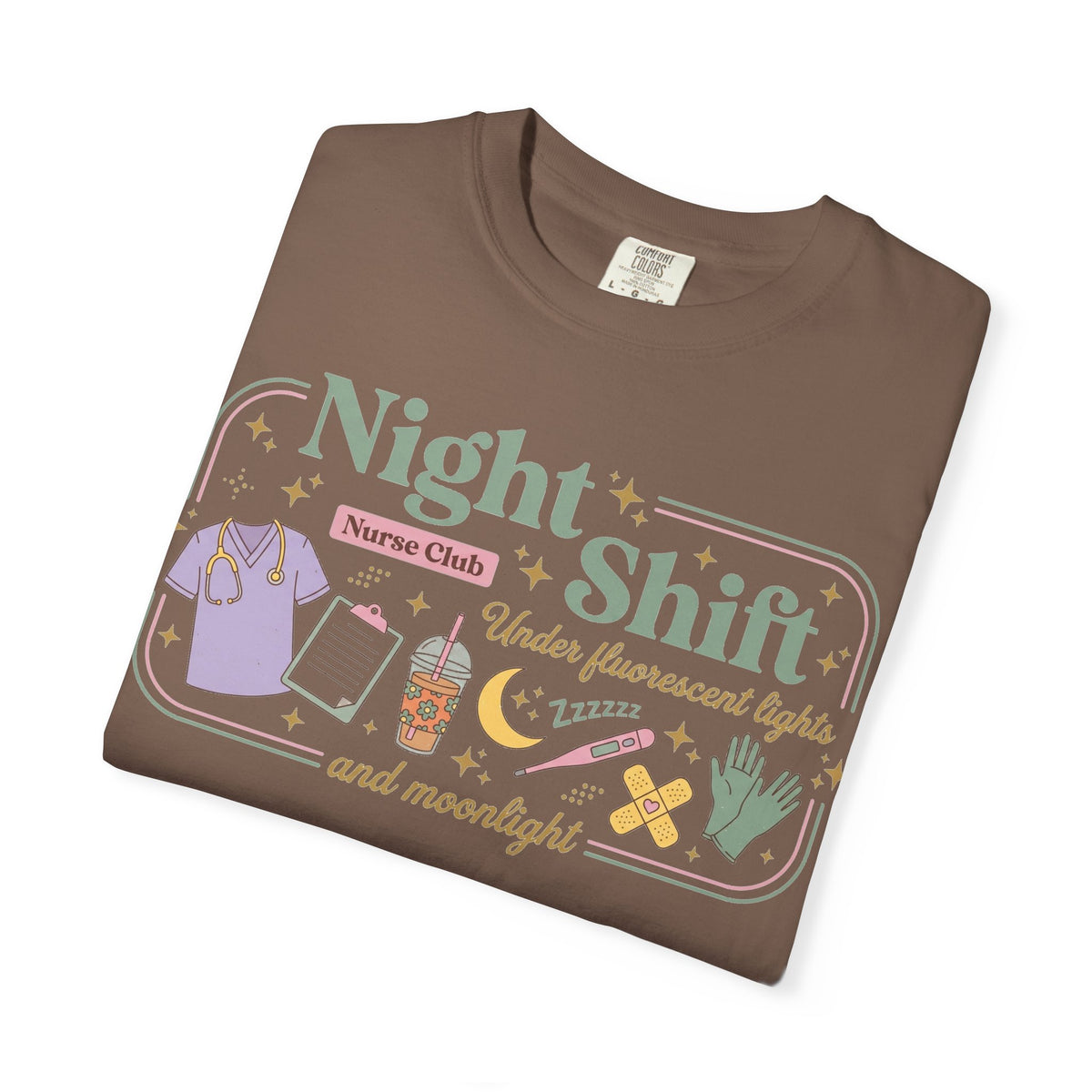 Night Shift Nurse Club Shirt, Under Fluorescent Lights And Moonlight Tee, Cute Night Nurse Shirt, RN Gift