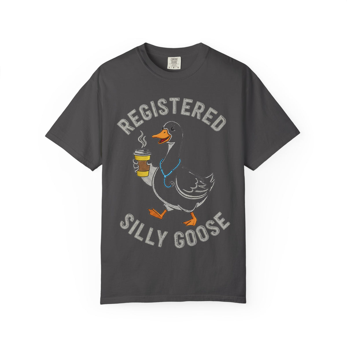 Registered Silly Goose Coffee Cup Shirt, Faux Stitch Nurse Goose Tee, Funny Nurse Shirt, RN Gift