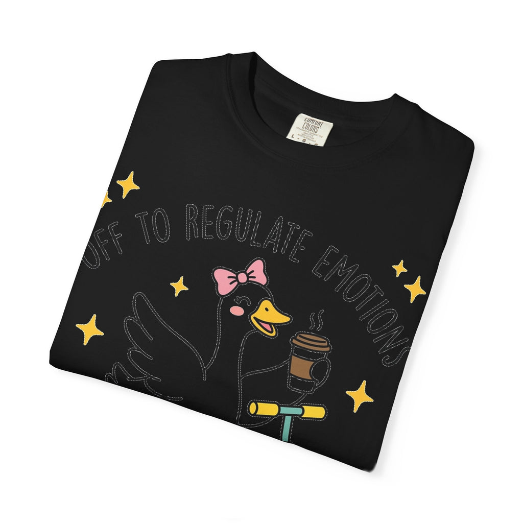 Off To Regulate Emotions Wide Shirt, Scooter Goose Coffee Tee, Funny Mental Health Shirt, Counselor Gift
