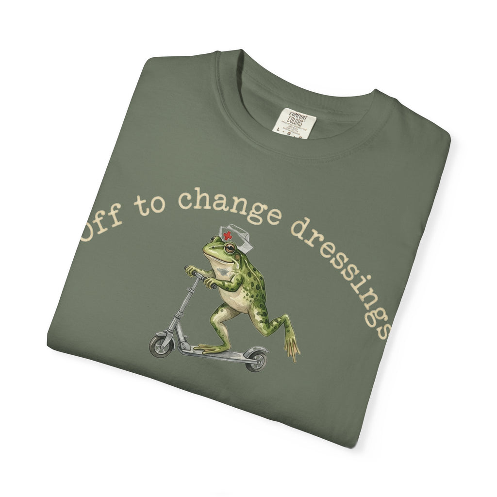 Off To Change Dressings Shirt, Funny Nurse Frog Scooter Tee, Wound Care RN Shirt, Nurse Gift