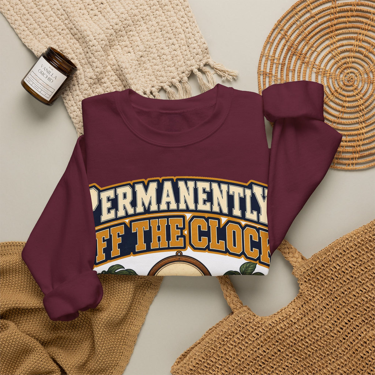 funny retirement Sweatshirt Permanently Off The Clock Sweatshirt, Retired Funny Graphic Sweatshirt,