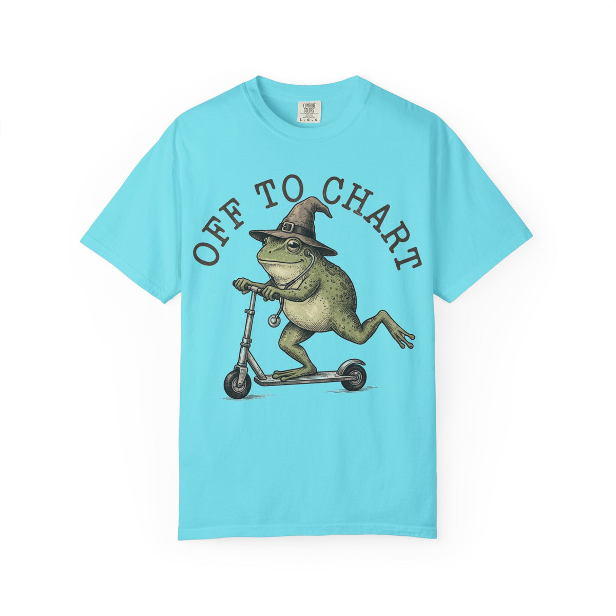 Off To Chart Bold Shirt, Engraved Frog Nurse Scooter Tee, Funny Night Shift Shirt, Nurse Gift