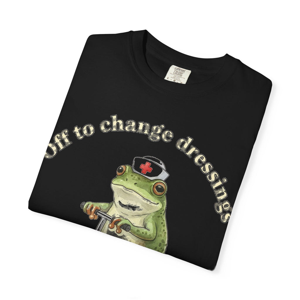 Off To Change Dressings Shirt, Funny Nurse Frog Scooter Tee, Wound Care Nurse Shirt, RN Gift