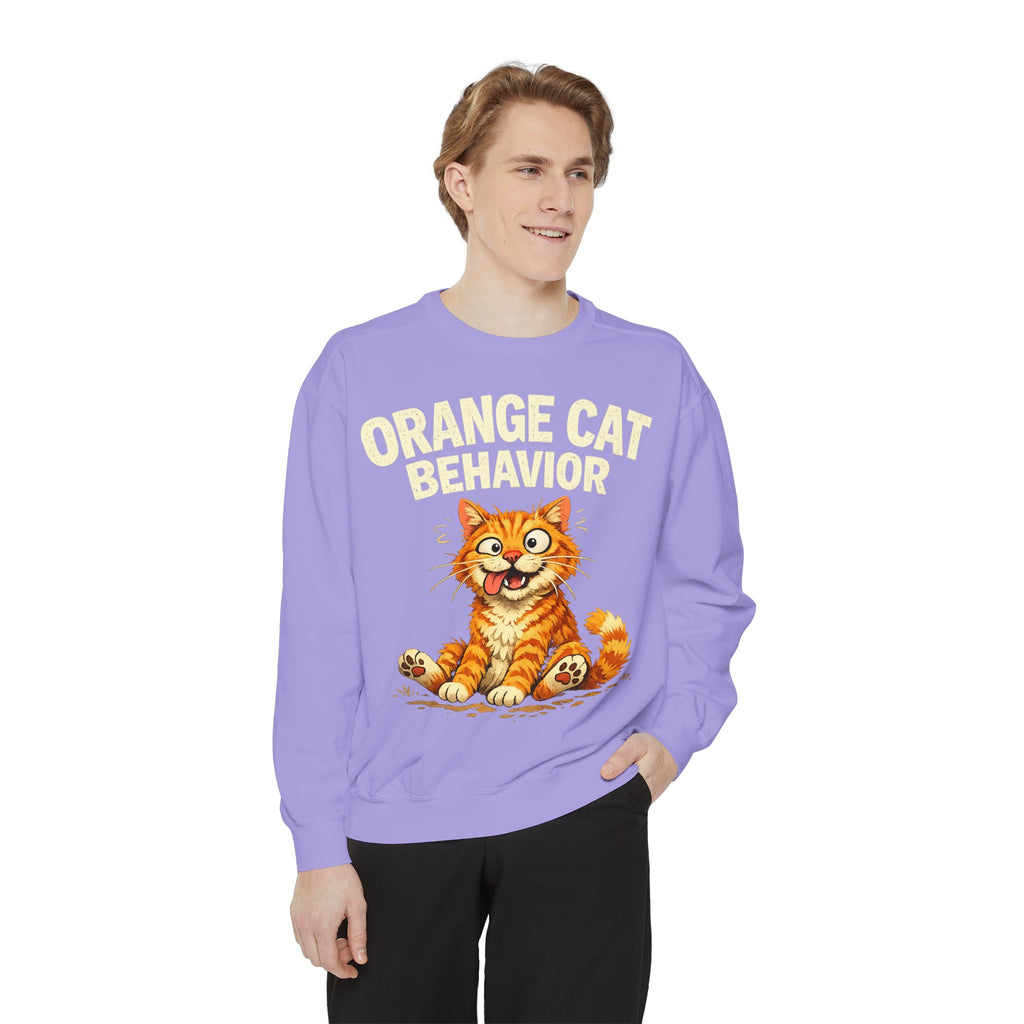 Orange Cat Behavior Sweatshirt — Cute Ginger Kitty Graphic Pullover