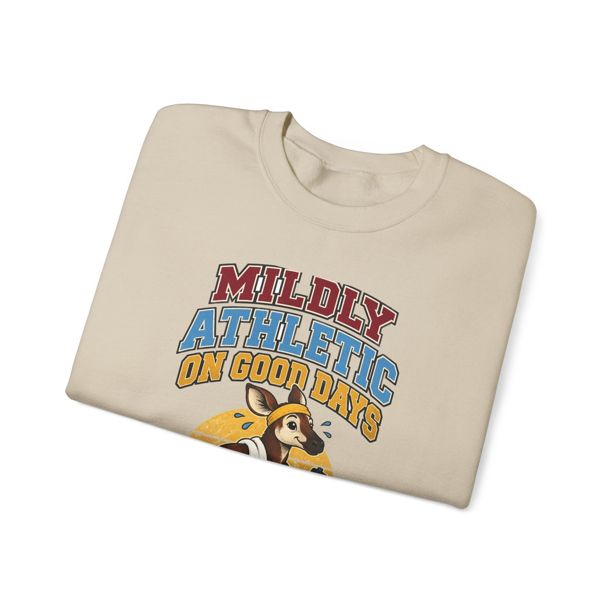 Funny Gym Sweatshirt Mildly Athletic On Good Days Running Humor Workout Comfort Colors Tee