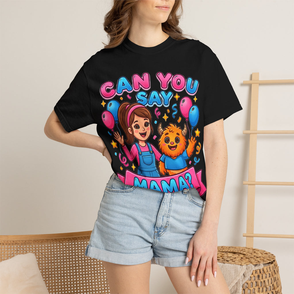 Can You Say Mama Shirt, Funny First Word Tee, Cute Monster Birthday Shirt, New Mom Gift
