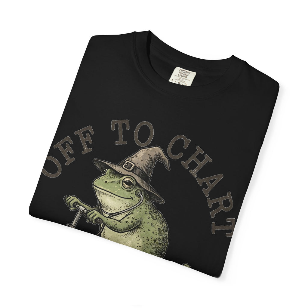 Off To Chart Bold Shirt, Engraved Frog Nurse Scooter Tee, Funny Night Shift Shirt, Nurse Gift