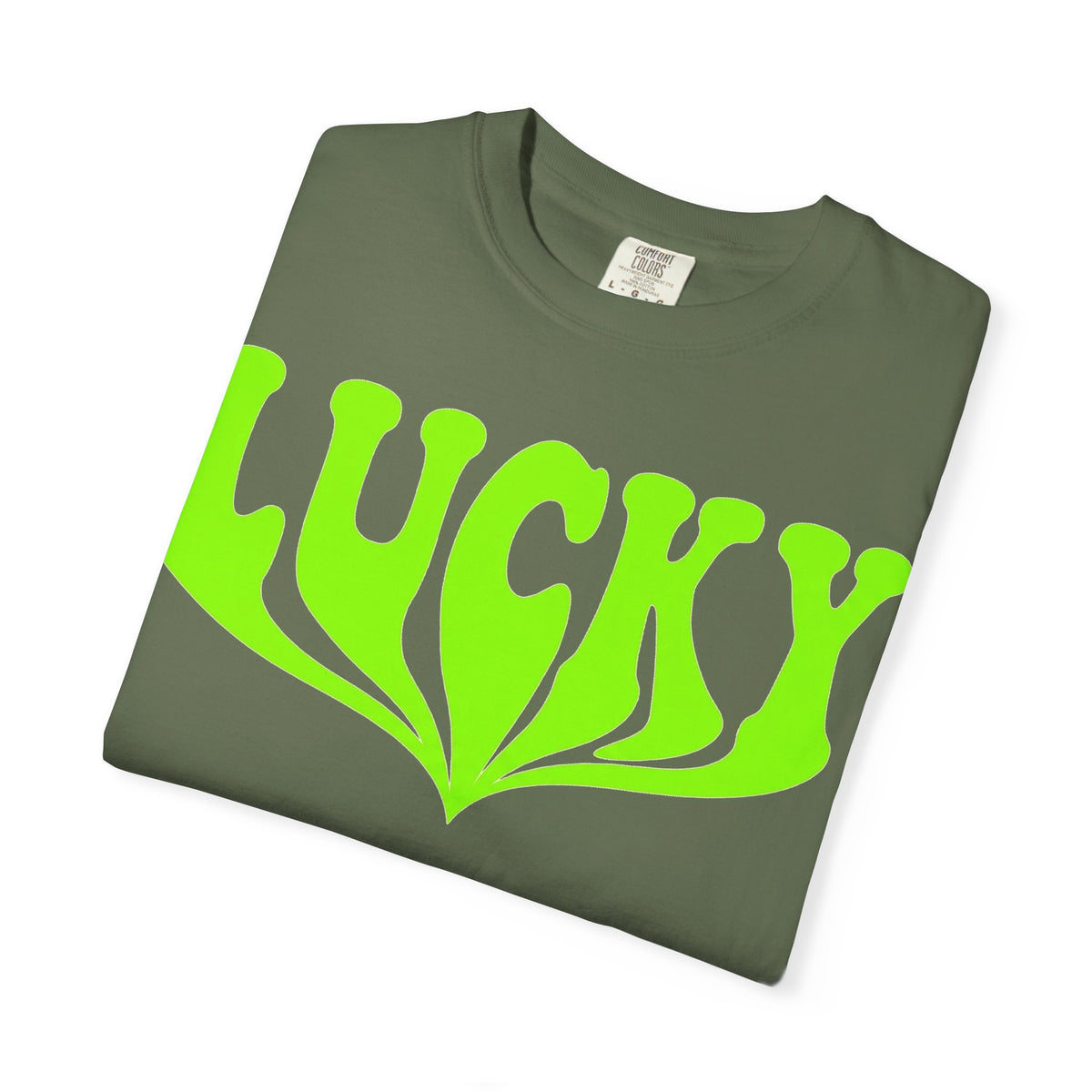 Lucky Drippy Type Shirt, Neon Green Psychedelic Tee, Retro St Patricks Day Shirt, Rave Gift