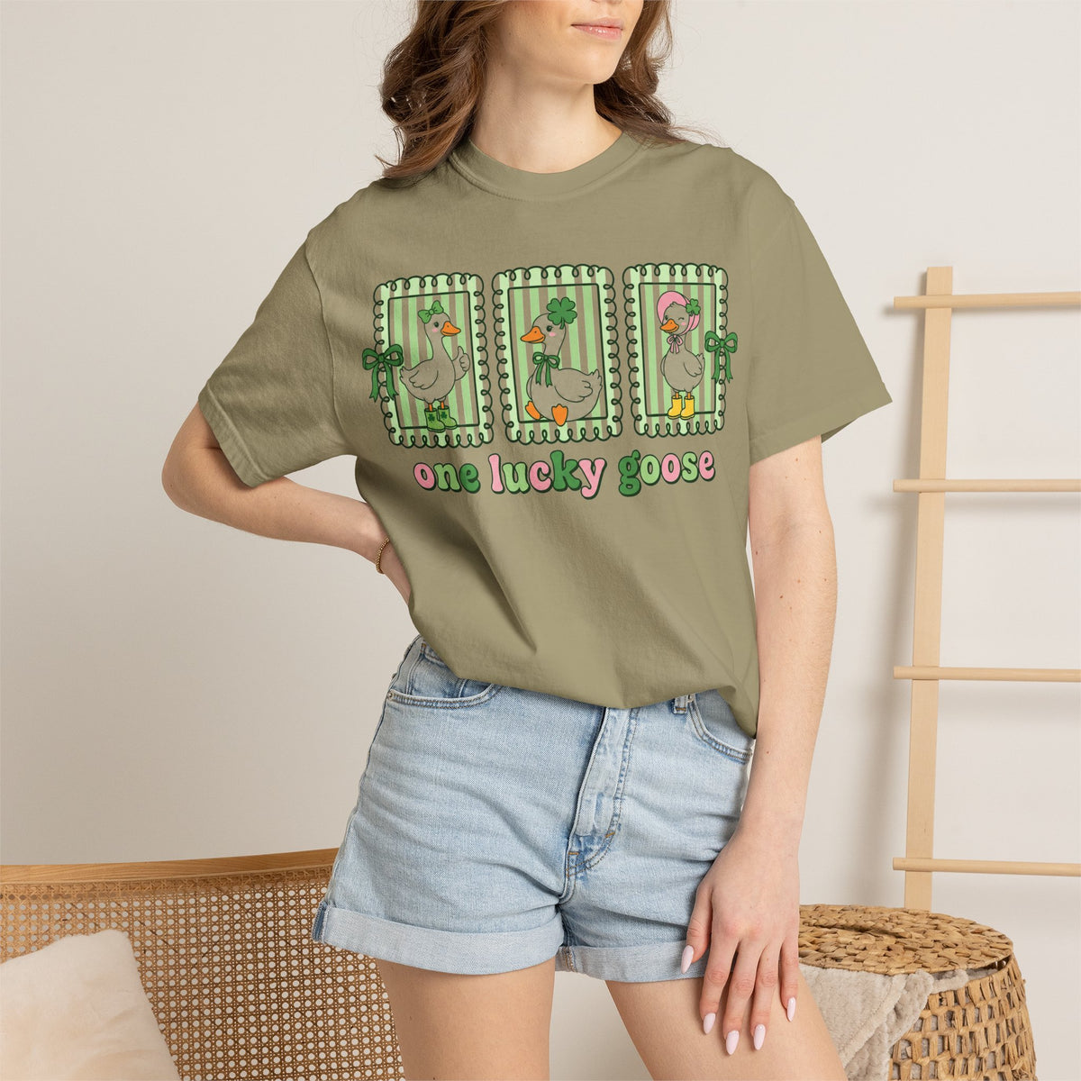 One Lucky Goose Framed Panels Shirt, Irish Goose Trio Tee, St Patricks Day Shirt, Funny Gift