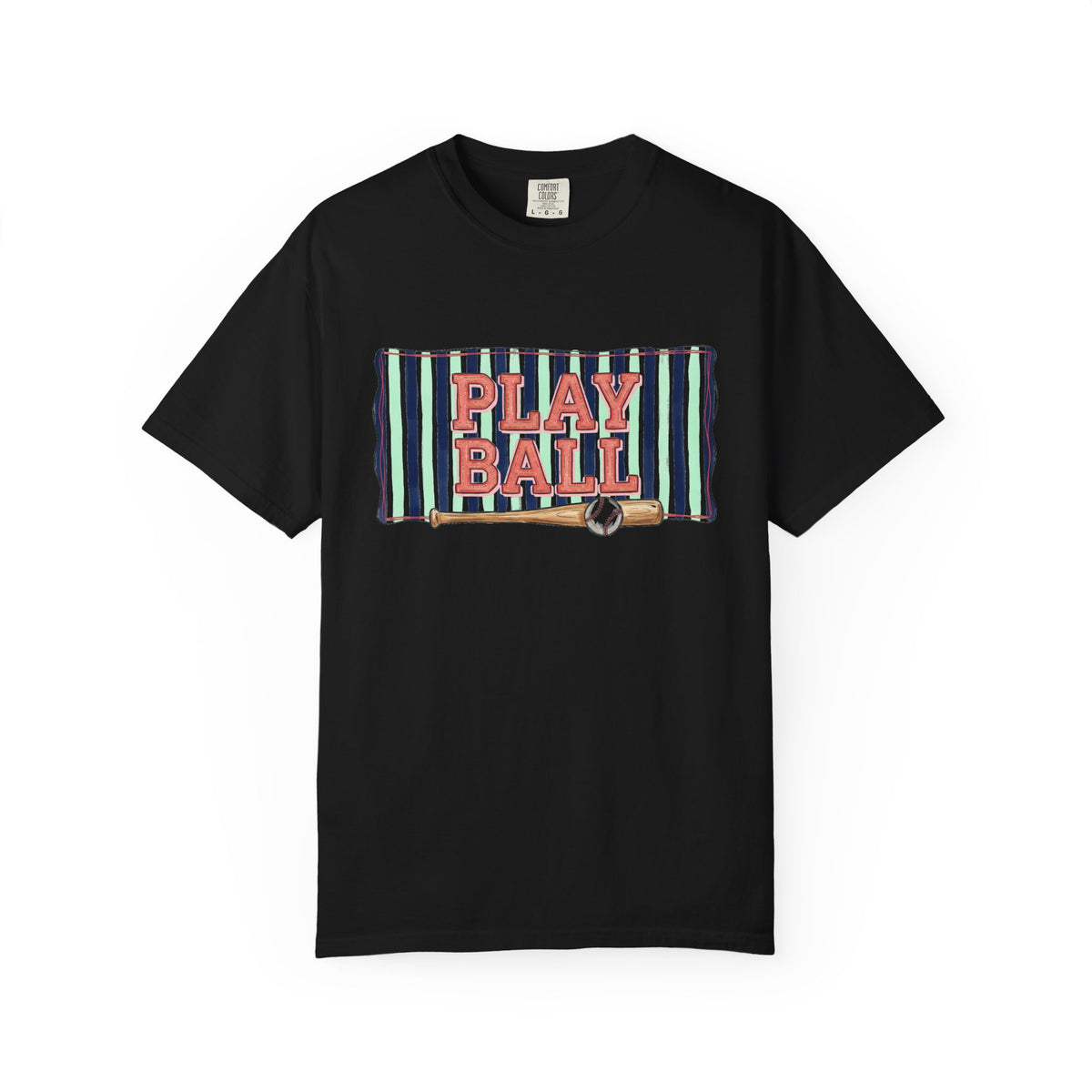 Play Ball Wide Stripe Shirt, Baseball Bat And Ball Tee, Vintage Game Day Shirt, Baseball Mom Gift