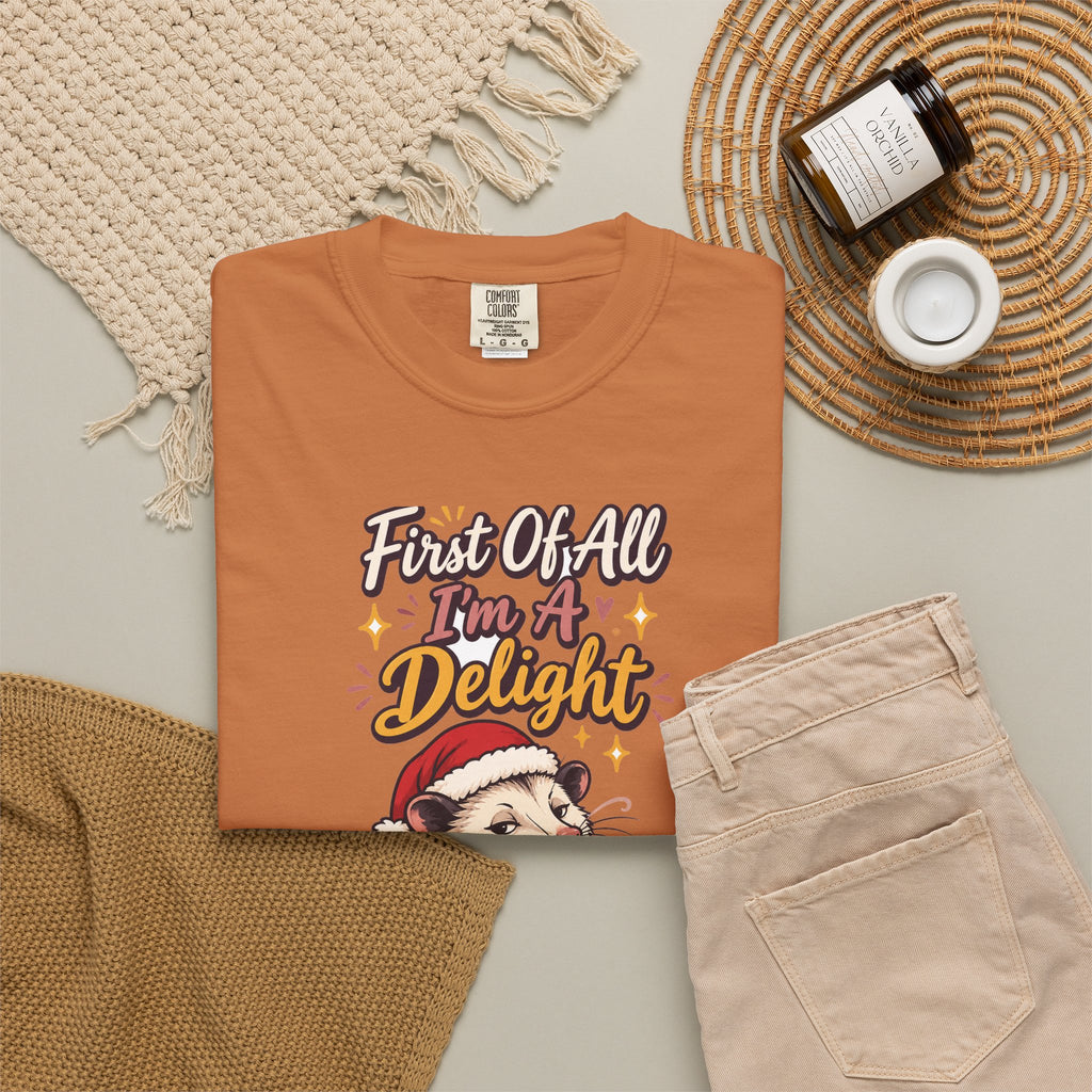 Sarcastic Gift First Of All I'm A Delight Ornament Mug Shirt Funny Christmas Gift for Coworker Sister Friend Opossum
