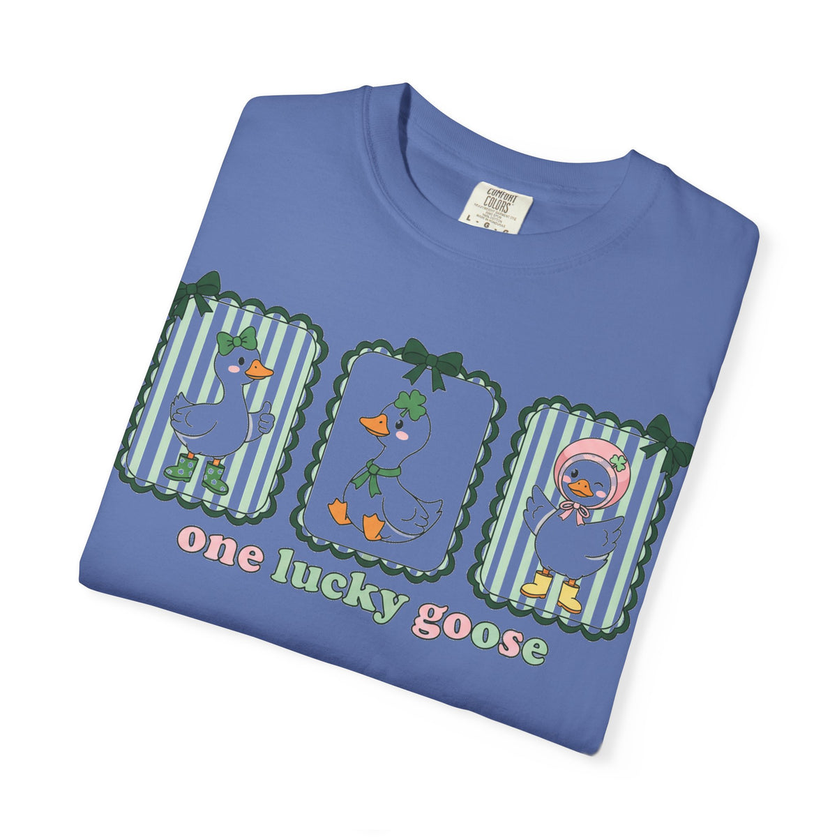 One Lucky Goose Tall Shirt, Three Panel Irish Goose Tee, Cute St Patricks Day Shirt, Shamrock Gift