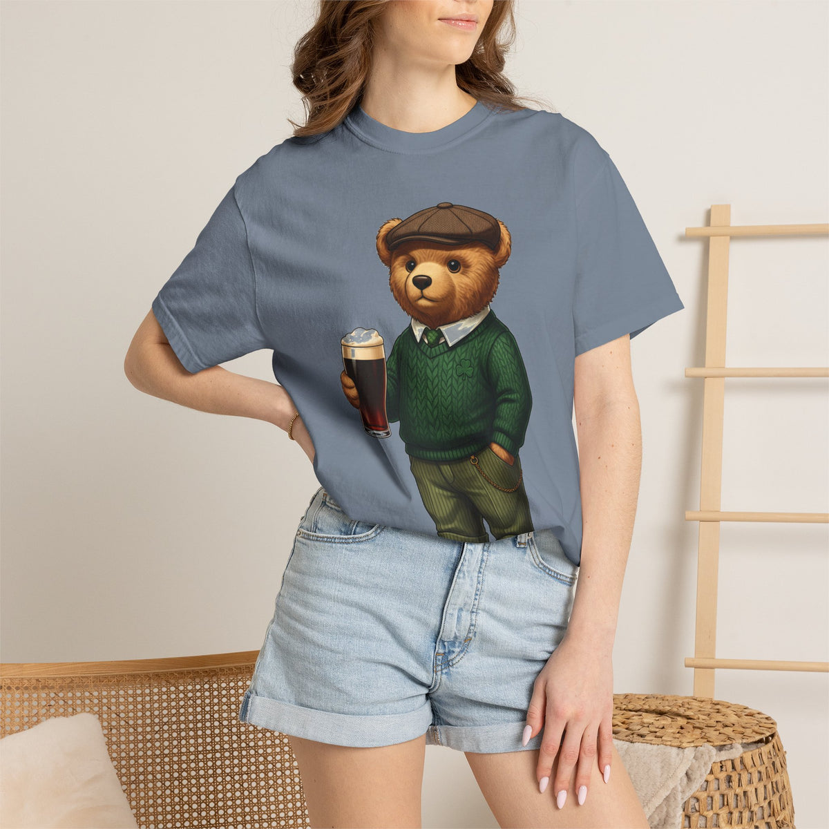 Irish Teddy Bear Pint Shirt, Shamrock Sweater Bear Tee, St Patricks Day Pub Shirt, Irish Gift