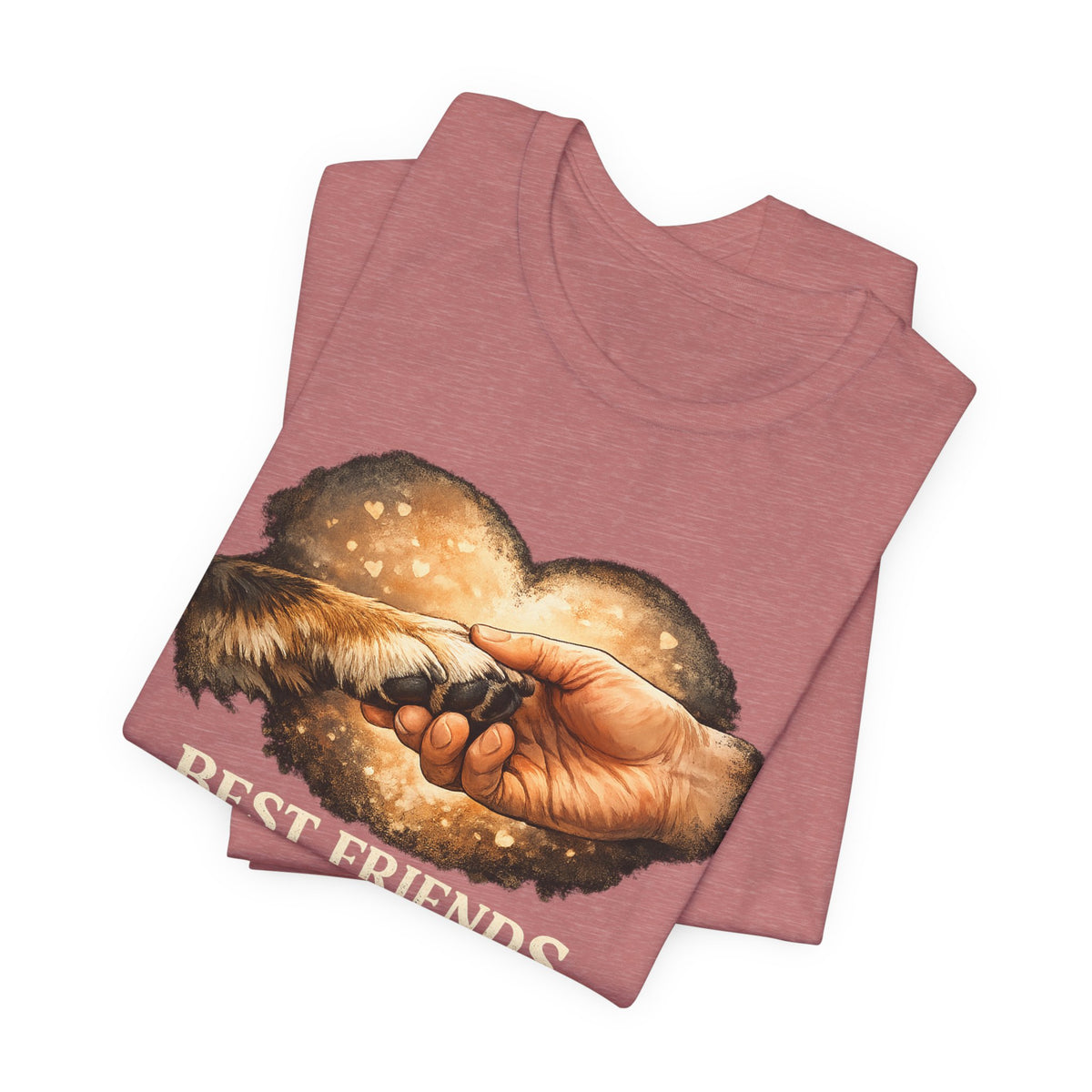 Best Friends Paw & Human T-Shirt — "Best Friends" Pet Lover Tee