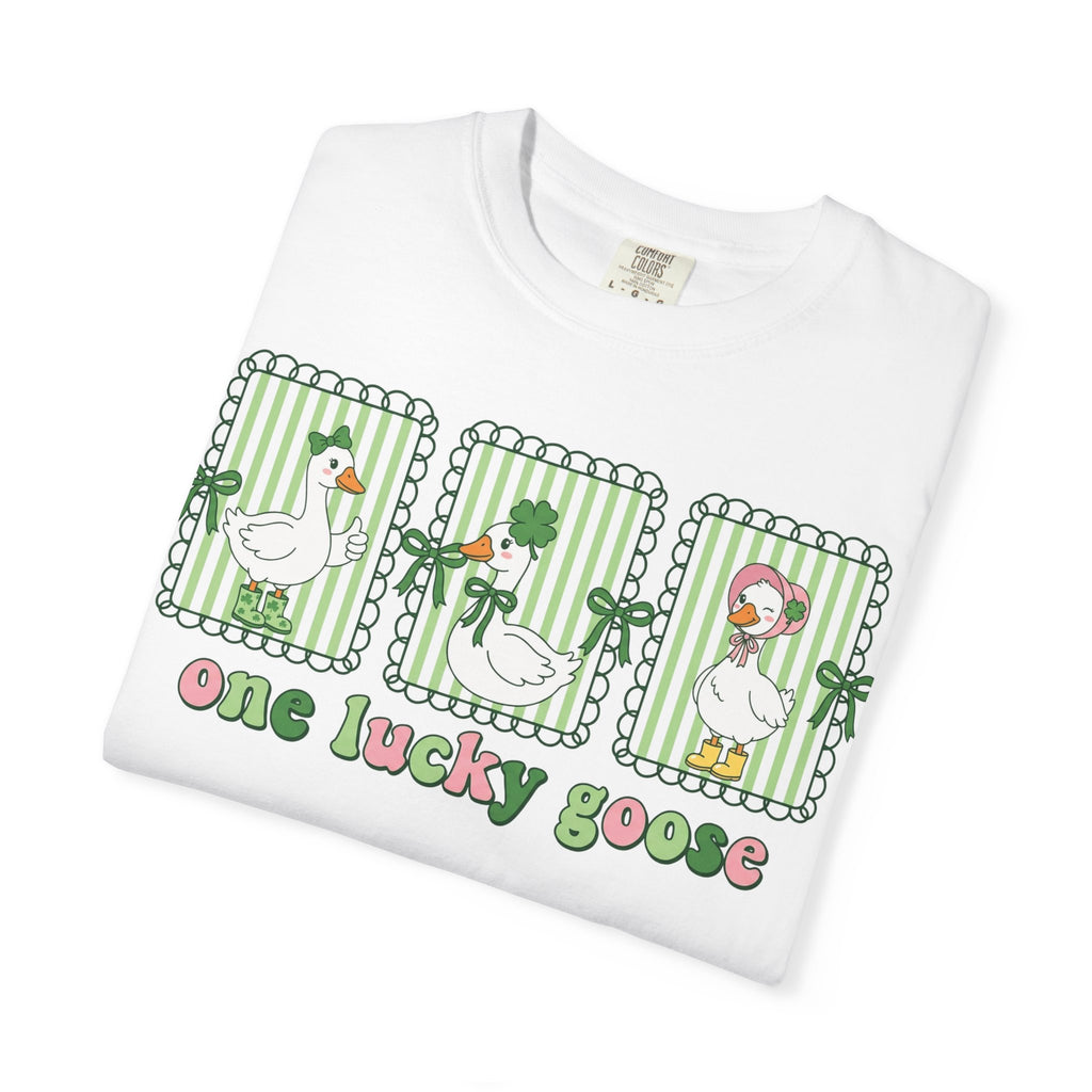 One Lucky Goose Shirt, St Patricks Day Goose Trio Tee, Funny Irish Shirt, Shamrock Gift
