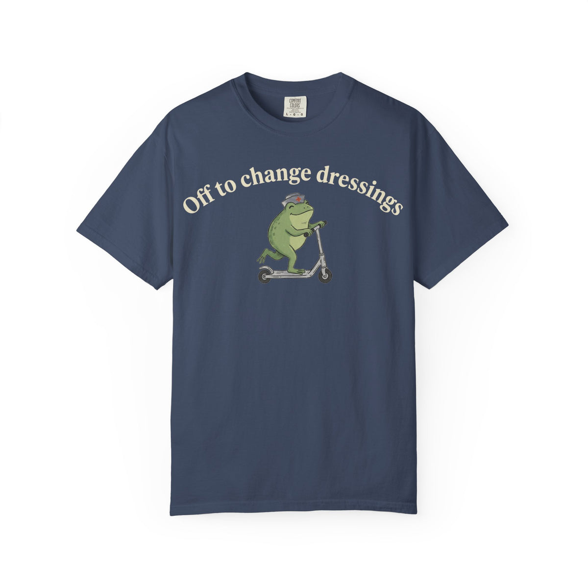 Off To Change Dressings Wide Shirt, Nurse Frog On A Scooter Tee, Funny Wound Care Shirt, RN Gift