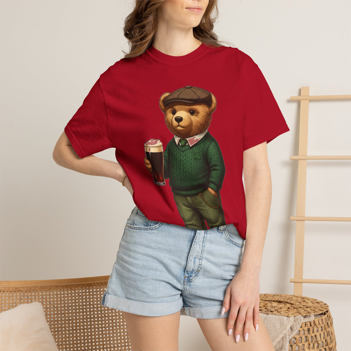 Irish Teddy Bear Pint Shirt, Shamrock Sweater Bear Tee, St Patricks Day Pub Shirt, Irish Gift