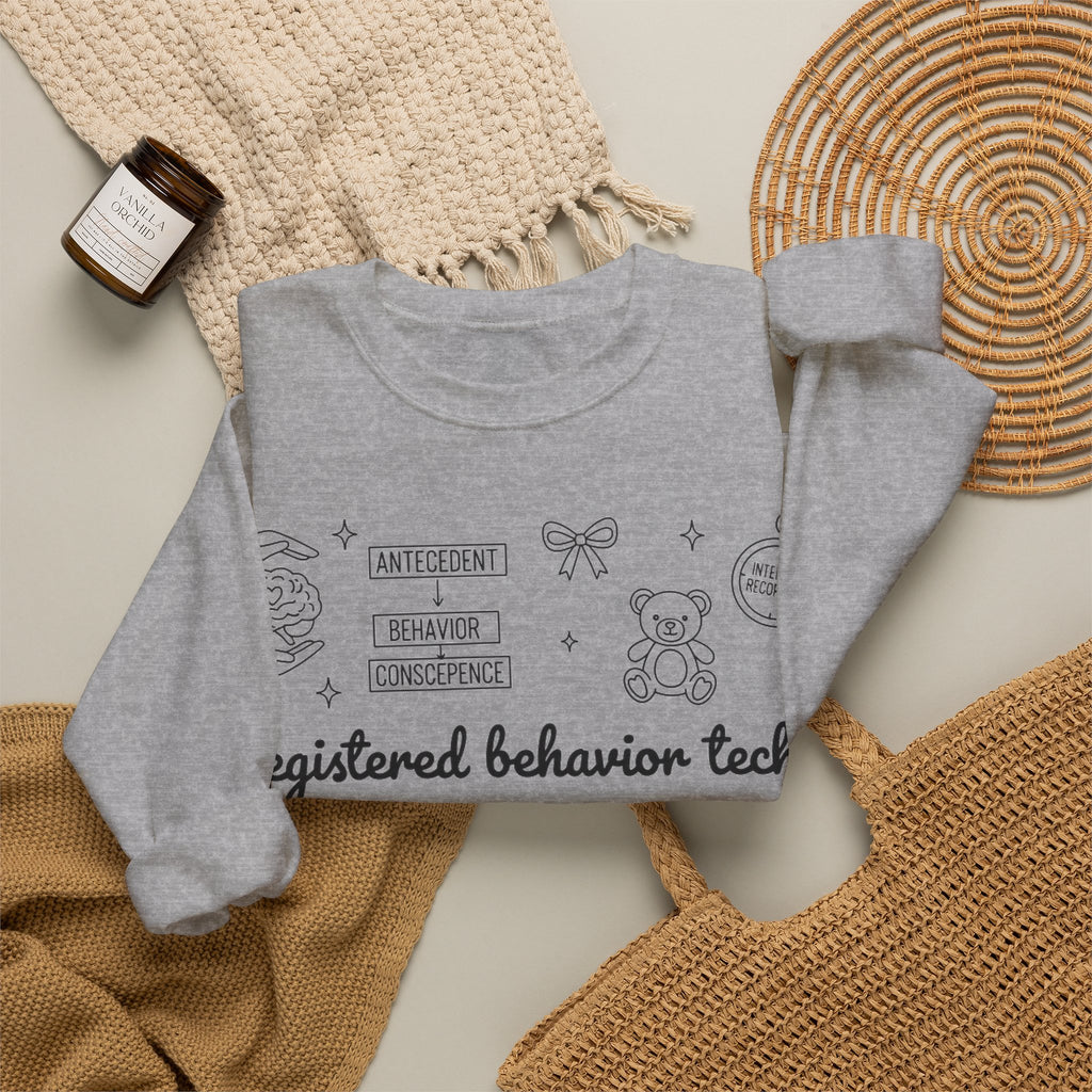 Registered Behavior Tech Sweatshirt, RBT Doodle Sweatshirt, ABA Therapist Gift, Behavior Analyst Sweatshirt, BCBA Appreciation Sweatshirt, A