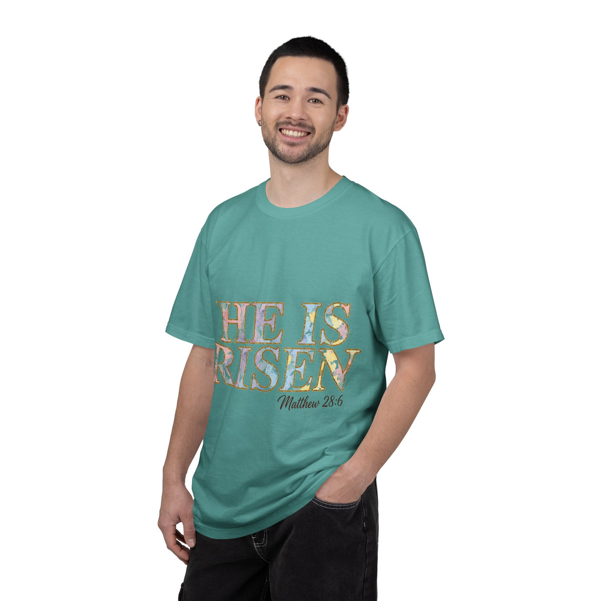 He Is Risen Shirt, Matthew 28:6 Easter Tee, Watercolor Christian Easter Shirt, Faith Gift