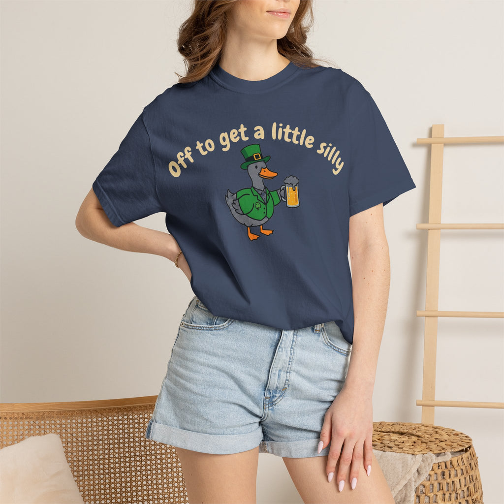 Off To Get A Little Silly Shirt, St Patricks Day Duck Beer Tee, Funny Irish Duck Shirt, Paddys Day Gift