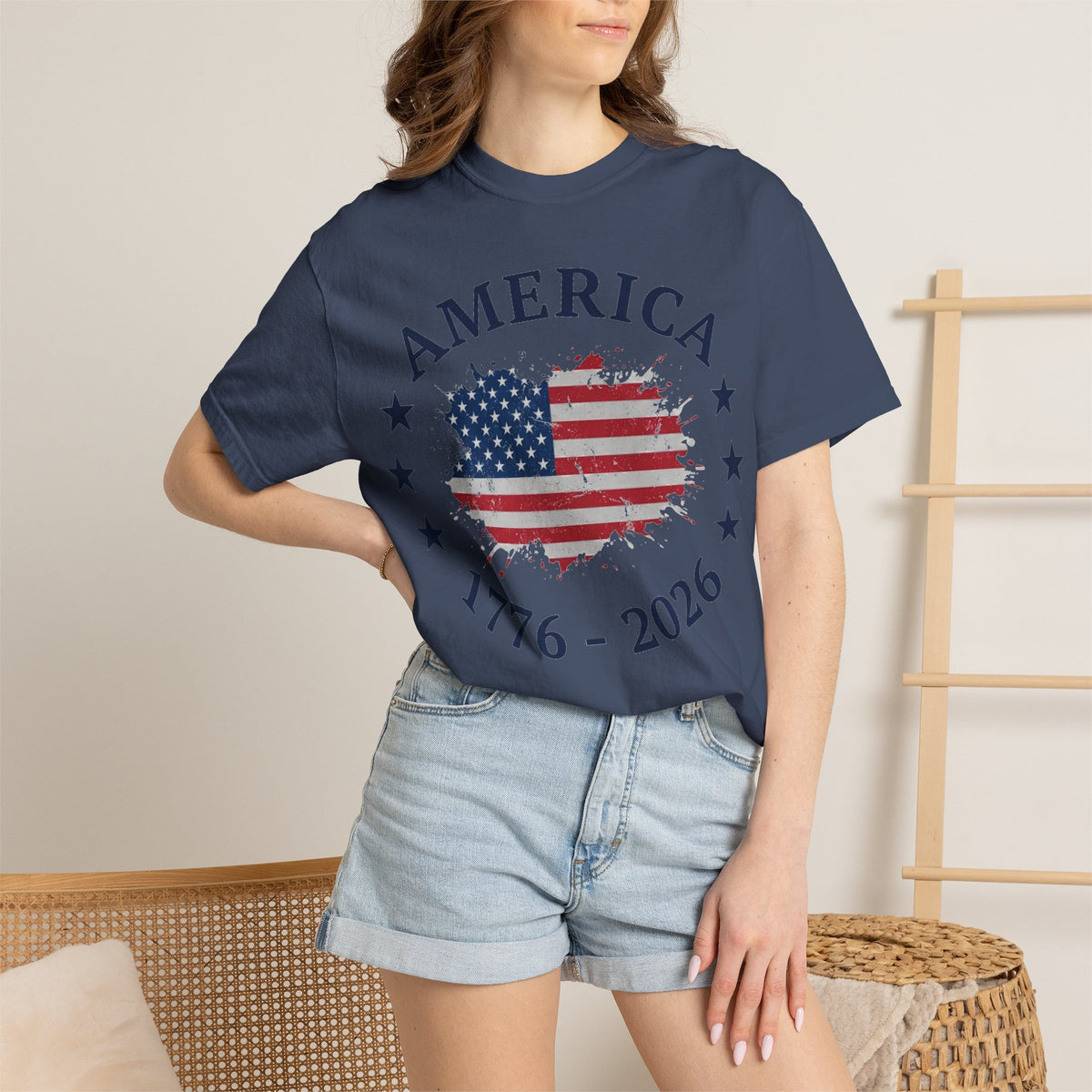 America 1776 2026 Shirt, Distressed Flag Oval Tee, Patriotic 250th Anniversary Shirt, Fourth Of July Gift