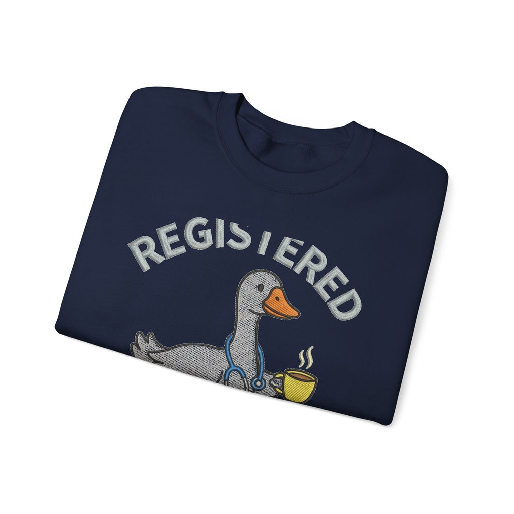 Registered Silly Goose Sweatshirt, Funny Goose Coffee Stethoscope Sweatshirt, Nurse Humor Gift, Silly Goose Nursing Student Sweatshirt, RN S