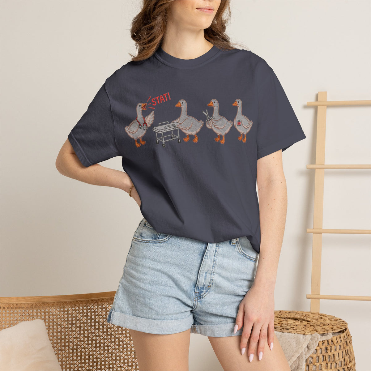 Nurse Goose Squad Stat Shirt, Funny ER Geese Tee, Night Shift Nurse Shirt, RN Team Gift