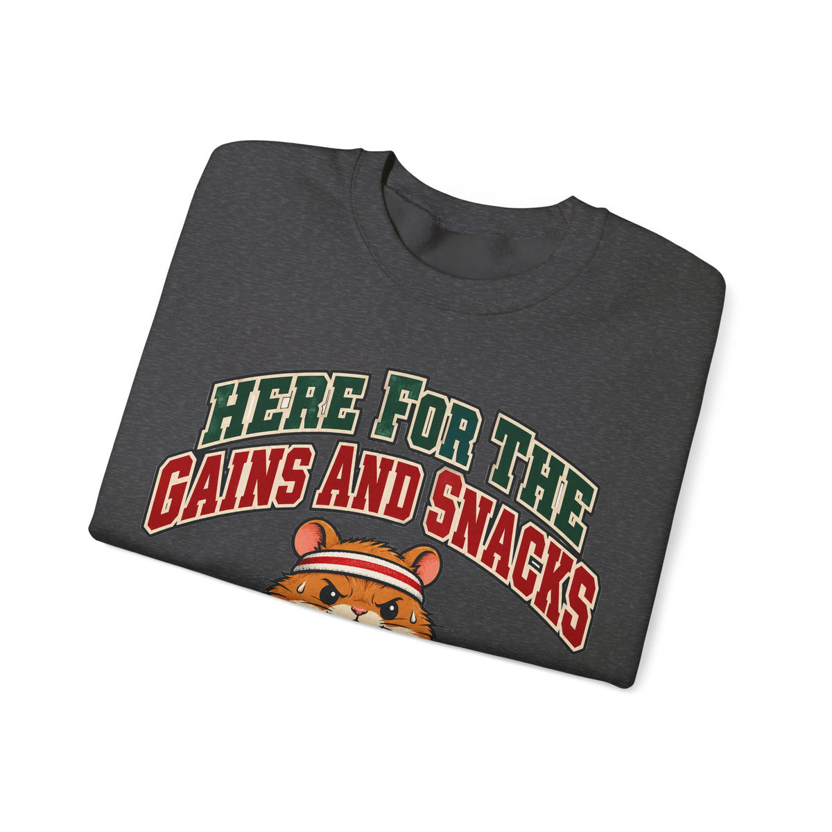 Here For The Gains And Snacks Hamster Sweatshirt | Funny Gym Gift